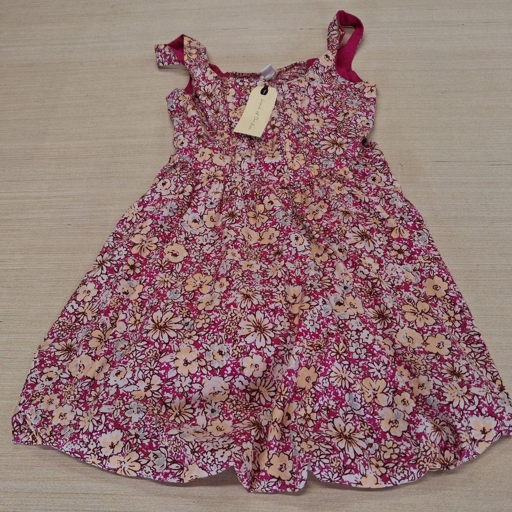 Band of the Free Dress Womens S Floral Smocked Pink Boho NEW